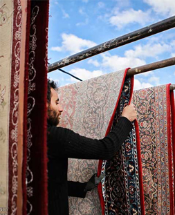 خشک کردن قالی در قالیشویی جمشیدیه
